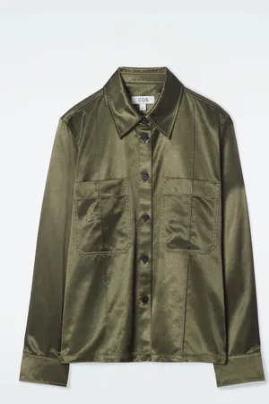 COS Regular Pintucked Satin Utility Shirt