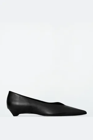 COS Pointed Leather Kitten-Heel Pumps