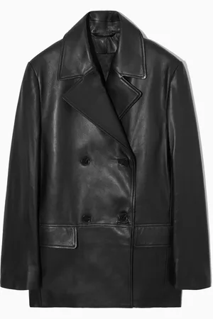 COS Double-Breasted Leather Jacket