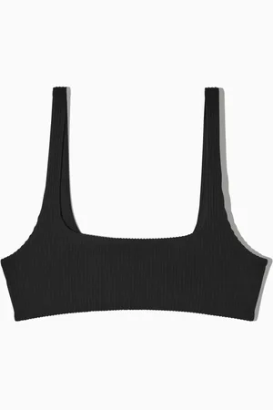 COS Square-Neck Ribbed Bikini Top