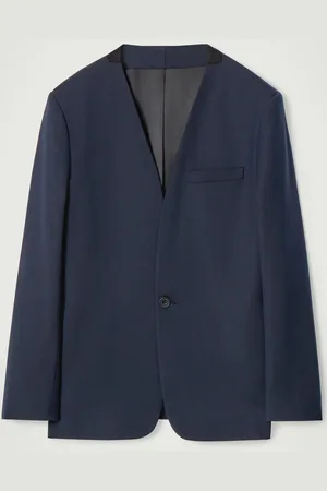 COS Regular Collarless Wool-Blend Blazer