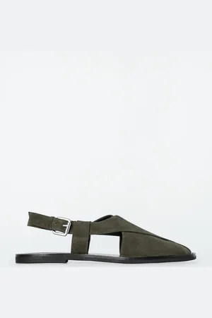 COS Crossover Leather Slingback Sandals