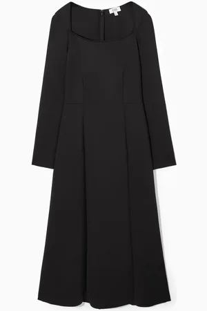 COS Square-Neck Scuba Midi Dress