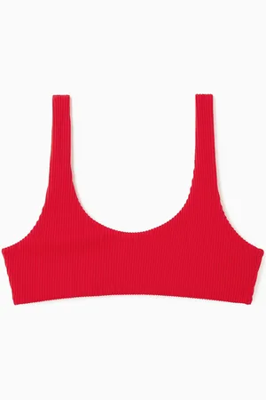 COS Scoop-Neck Ribbed Bikini Top