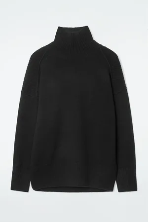 COS Ribbed Merino Wool Turtleneck Jumper