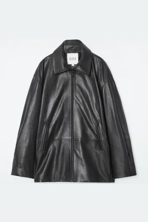 COS Waisted Leather Trucker Jacket