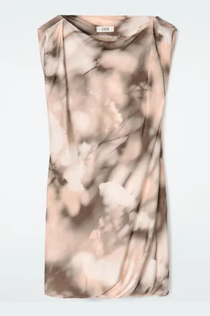 COS Printed Draped Silk Dress