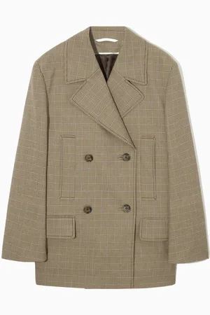 COS Oversized Checked Double-Breasted Blazer