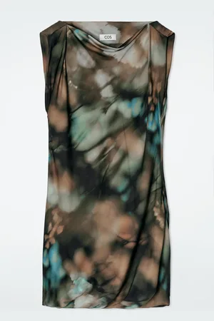 COS Printed Draped Silk Dress