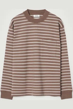 COS Relaxed Mock-Neck Cotton Long-Sleeved T-Shirt in
