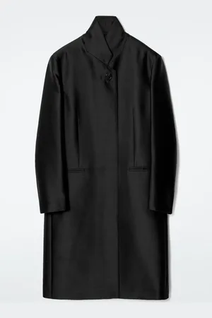 COS Single-Breasted Wool-Satin Coat