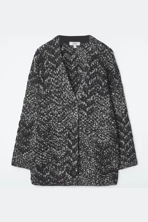 COS Oversized Herringbone Mohair-Blend Cardigan