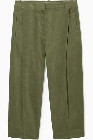 COS Pleated Barrel-Leg Corduroy Trousers in