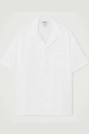 COS Relaxed Stripe-Jacquard Cotton Short-Sleeved Shirt