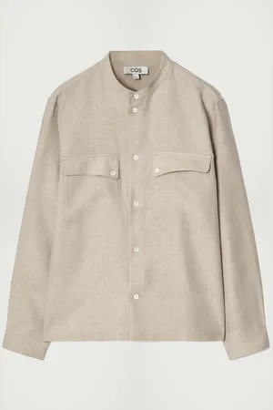 COS Grandad-Collar Linen Overshirt in