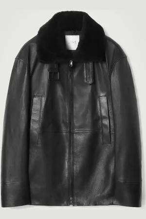 COS The Shearling-Trimmed Leather Jacket