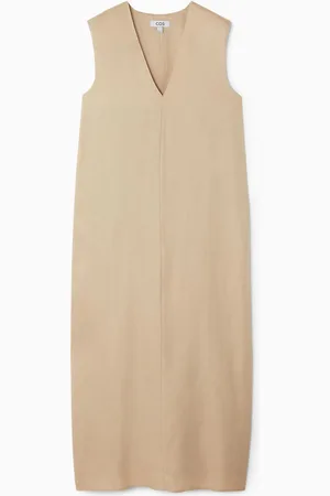 COS V-Neck Linen-Blend Dress in