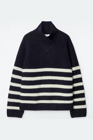 COS Wrap-Collar Merino Wool Jumper