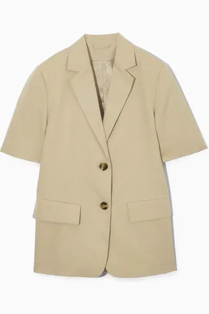 COS Short-Sleeved Linen-Blend Blazer in