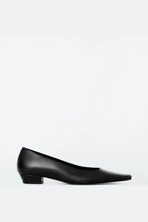 COS Square-Toe Leather Court Shoes