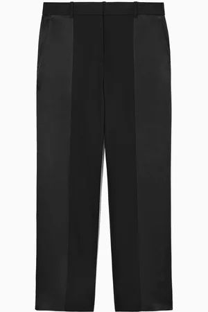 COS Regular Satin-Panelled Wool Straight-Leg Trousers