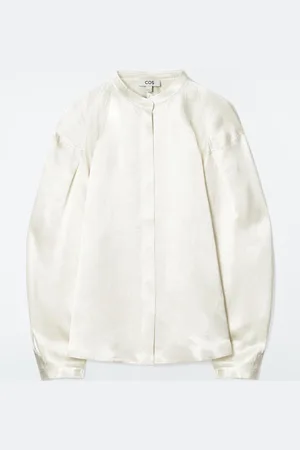 COS Relaxed Pleated-Detail Satin Shirt