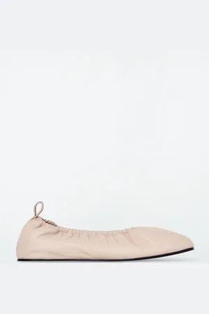 COS The Ruched Leather Ballet Flats