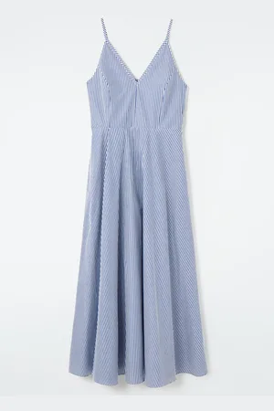 COS Striped A-Line Midi Dress