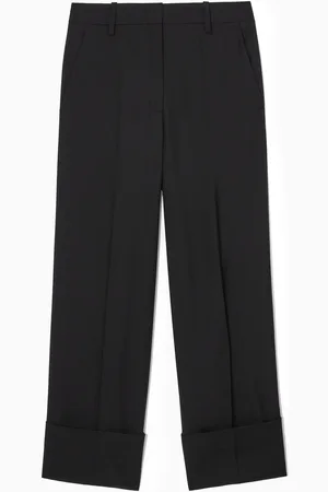 COS Regular Turn-Up Wool Wide-Leg Trousers