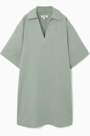 COS Open-Collar Linen Shirt Dress in
