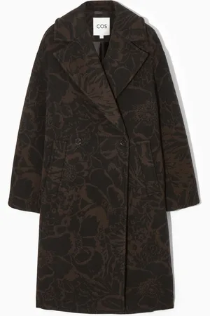 COS Oversized Double-Breasted Floral-Print Wool Coat