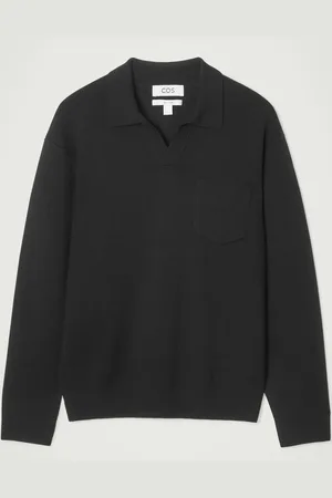 COS Knitted Wool Long-Sleeved Polo Shirt
