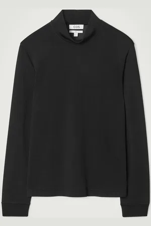 COS Slim High-Shine Mock-Neck Top