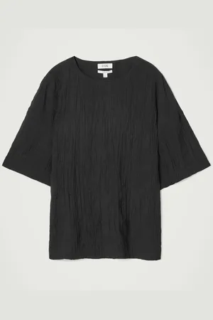 COS Oversized Crinkled-Texture T-Shirt