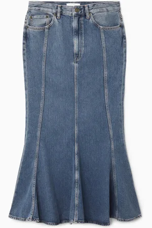 COS Panelled Flared Denim Skirt