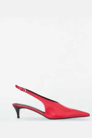COS Pointed Leather Slingback Kitten Heels