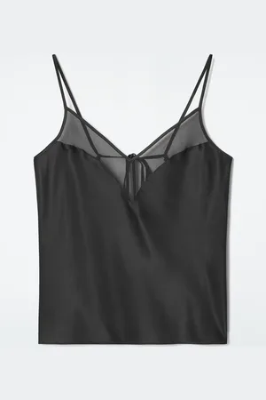 COS Sheer-Panel Silk Cami Top