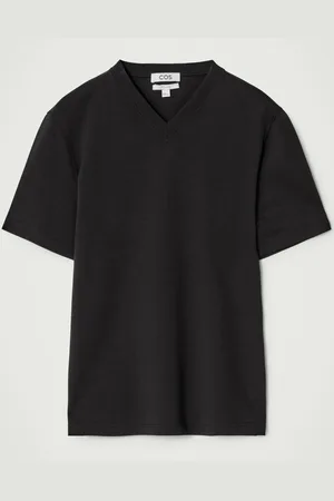 COS Interlock Cotton V-Neck T-Shirt in