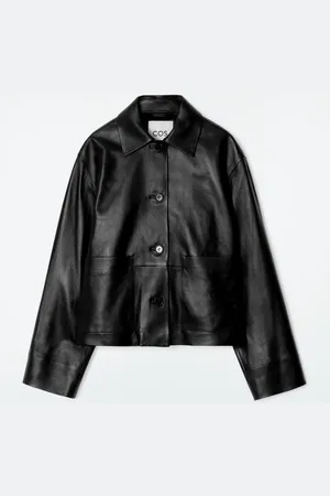 COS Boxy Collared Leather Jacket