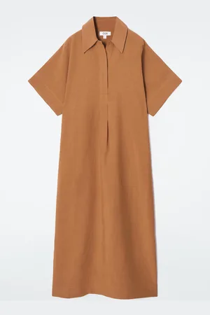 COS Linen-Blend Midi Shirt Dress in