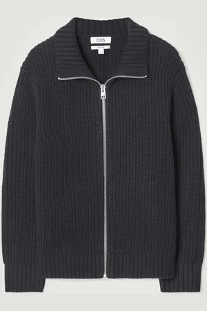 COS Funnel-Neck Knitted Wool Jacket
