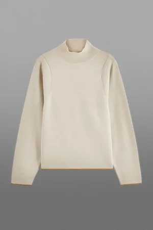 COS The Waisted Wool Mock-Neck Jumper