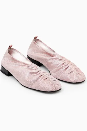 COS Gathered Metallic Ballet Shoes
