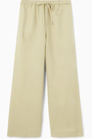 COS Wide-Leg Linen Drawstring Trousers in