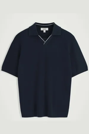 COS Contrast-Tipped Knitted Polo Shirt in