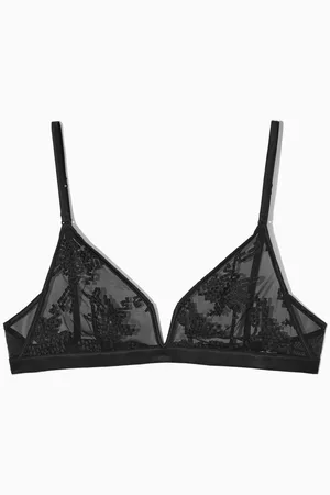 COS Embroidered Mesh Triangle Bra