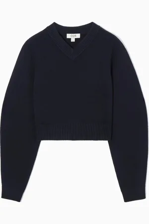 COS Cropped V-Neck Wool Jumper