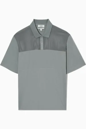 COS Mesh-Panel Polo Shirt in