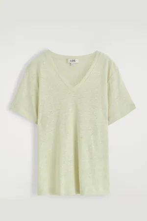COS V-Neck Linen T-Shirt in