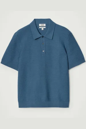 COS Textured Knitted Cotton Polo Shirt in